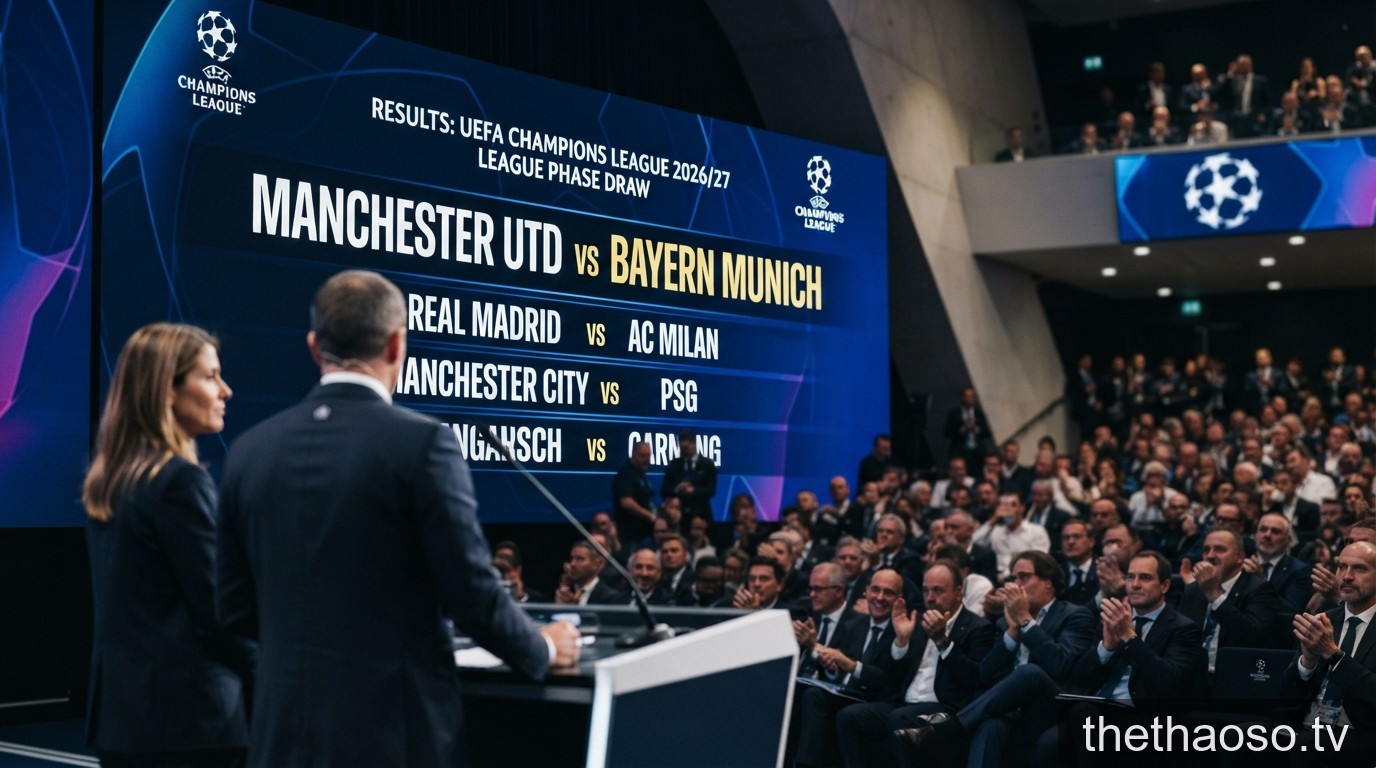 Kết quả bốc thăm Champions League 2026/27: Đại chiến MU - Bayern và những cặp đấu 'tử thần'